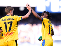 Ademola Lookman of Atalanta BC celebrates after scoring second goal during the serie Serie A Enilive match between SSC Napoli and Atalanta B...