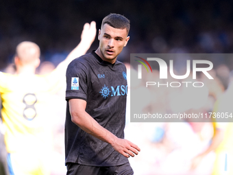 Alessandro Buongiorno of SSC Napoli looks on during the serie Serie A Enilive match between SSC Napoli and Atalanta BC at Stadio Diego Arman...