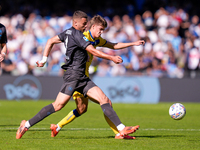 Alessandro Buongiorno of SSC Napoli and Charles De Ketelaere of Atalanta BC compete for the ball during the serie Serie A Enilive match betw...