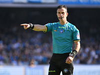 Referee Daniele Doveri officiates during the 11th day of the Serie A Championship between S.S.C. Napoli and Atalanta B.C. at the Diego Arman...