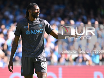 Andre-Frank Zambo Anguissa of S.S.C. Napoli participates in the 11th day of the Serie A Championship between S.S.C. Napoli and Atalanta B.C....