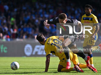 Berat Djimsiti of Atalanta B.C. and Scott McTominay of S.S.C. Napoli are in action during the 11th day of the Serie A Championship between S...