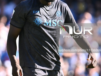 Romelu Lukaku of S.S.C. Napoli plays during the 11th day of the Serie A Championship between S.S.C. Napoli and Atalanta B.C. at the Diego Ar...