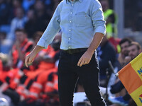 Gian Piero Gasperini coaches Atalanta B.C. during the 11th day of the Serie A Championship between S.S.C. Napoli and Atalanta B.C. at the Di...