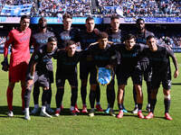 S.S.C. Napoli players pose for a team photo during the 11th day of the Serie A Championship between S.S.C. Napoli and Atalanta B.C. at the D...