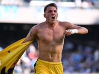 Mateo Retegui of Atalanta B.C. celebrates after scoring the goal to make it 0-3 during the 11th day of the Serie A Championship between S.S....