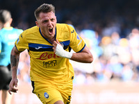 Mateo Retegui of Atalanta B.C. celebrates after scoring the goal to make it 0-3 during the 11th day of the Serie A Championship between S.S....