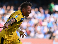 Mateo Retegui of Atalanta B.C. celebrates after scoring the goal to make it 0-3 during the 11th day of the Serie A Championship between S.S....