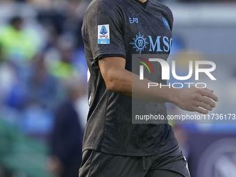 Giovanni Simeone of SSC Napoli looks dejected during the Serie A match between SSC Napoli and Atalanta BC at Stadio Diego Armando Maradona N...