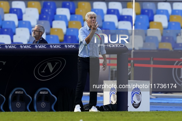 Gian Piero Gasperini Head Coach of Atalanta BC during the Serie A match between SSC Napoli and Atalanta BC at Stadio Diego Armando Maradona...