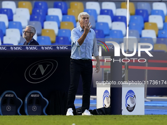 Gian Piero Gasperini Head Coach of Atalanta BC during the Serie A match between SSC Napoli and Atalanta BC at Stadio Diego Armando Maradona...