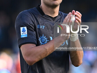 Alessandro Buongiorno of S.S.C. Napoli participates in the 11th day of the Serie A Championship between S.S.C. Napoli and Atalanta B.C. at t...