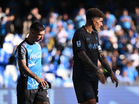 Matteo Politano and Giovanni Di Lorenzo of S.S.C. Napoli participate in the 11th day of the Serie A Championship between S.S.C. Napoli and A...