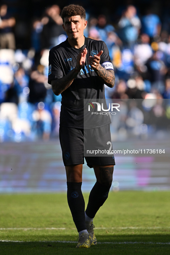 Giovanni Di Lorenzo of S.S.C. Napoli plays between S.S.C. Napoli and Atalanta B.C. at the Diego Armando Maradona Stadium in Naples, Italy, o...