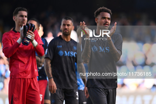 Cyril Ngonge of S.S.C. Napoli participates in the 11th day of the Serie A Championship between S.S.C. Napoli and Atalanta B.C. at the Diego...