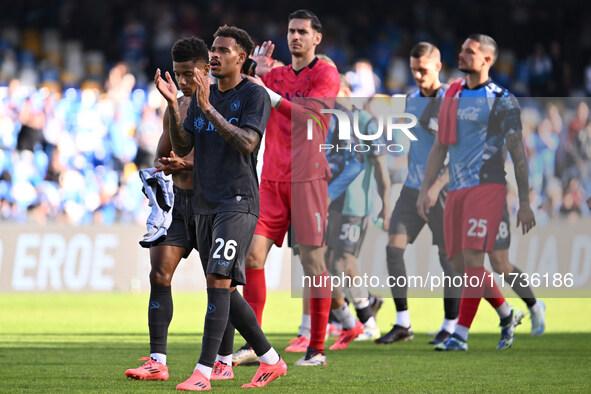 Cyril Ngonge of S.S.C. Napoli participates in the 11th day of the Serie A Championship between S.S.C. Napoli and Atalanta B.C. at the Diego...