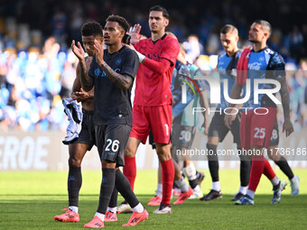 Cyril Ngonge of S.S.C. Napoli participates in the 11th day of the Serie A Championship between S.S.C. Napoli and Atalanta B.C. at the Diego...