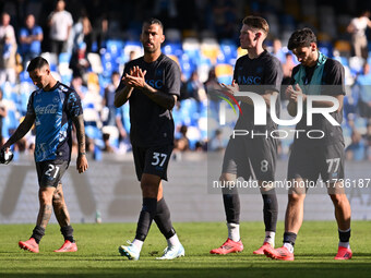 Matteo Politano, Leonardo Spinazzola, Scott McTominay, and Khvicha Kvaratskhelia of S.S.C. Napoli participate during the 11th day of the Ser...