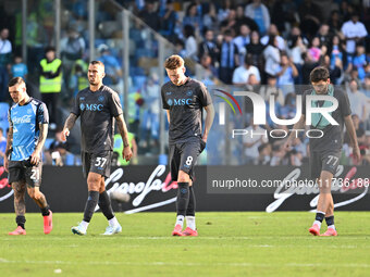 Matteo Politano, Leonardo Spinazzola, Scott McTominay, and Khvicha Kvaratskhelia of S.S.C. Napoli participate during the 11th day of the Ser...