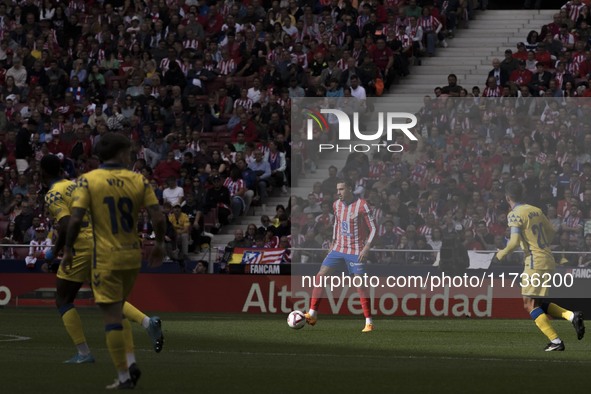 Jose Maria Gimenez of Atletico de Madrid participates in the La Liga 2024/25 match between Atletico de Madrid and Las Palmas at Riyadh Air M...