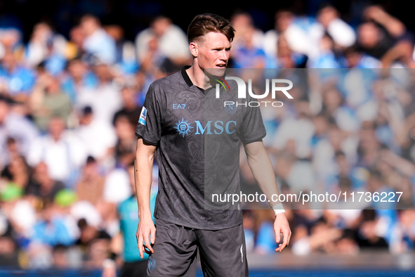 Scott McTominay of SSC Napoli looks on during the serie Serie A Enilive match between SSC Napoli and Atalanta BC at Stadio Diego Armando Mar...