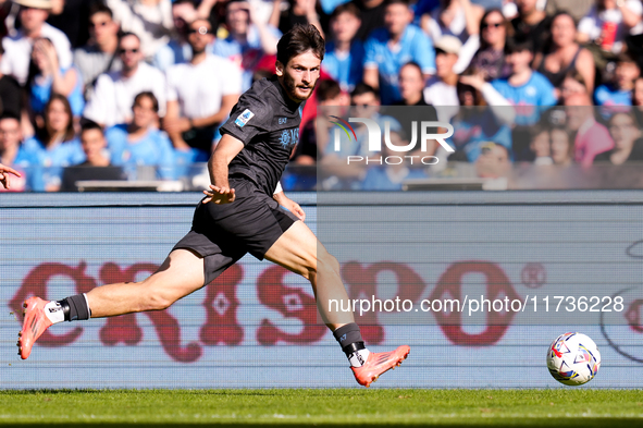 Khvicha Kvaratskhelia of SSC Napoli during the serie Serie A Enilive match between SSC Napoli and Atalanta BC at Stadio Diego Armando Marado...