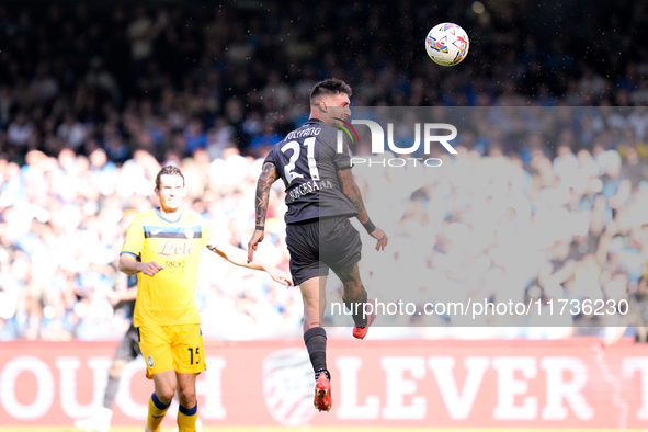 Matteo Politano of SSC Napoli during the serie Serie A Enilive match between SSC Napoli and Atalanta BC at Stadio Diego Armando Maradona on...