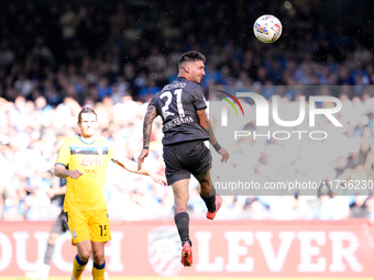 Matteo Politano of SSC Napoli during the serie Serie A Enilive match between SSC Napoli and Atalanta BC at Stadio Diego Armando Maradona on...