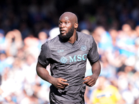 Romelu Lukaku of SSC Napoli looks on during the serie Serie A Enilive match between SSC Napoli and Atalanta BC at Stadio Diego Armando Marad...