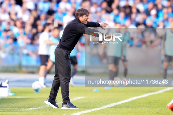 Antonio Conte Head Coach of SSC Napoli celebrate after the victory of Scudetto during the serie Serie A Enilive match between SSC Napoli and...