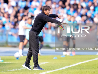 Antonio Conte Head Coach of SSC Napoli celebrate after the victory of Scudetto during the serie Serie A Enilive match between SSC Napoli and...