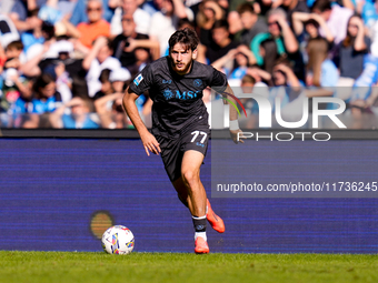 Khvicha Kvaratskhelia of SSC Napoli during the serie Serie A Enilive match between SSC Napoli and Atalanta BC at Stadio Diego Armando Marado...