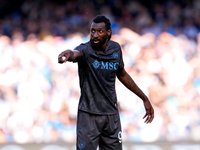 Andre-Frank Zambo Anguissa of SSC Napoli gestures during the serie Serie A Enilive match between SSC Napoli and Atalanta BC at Stadio Diego...