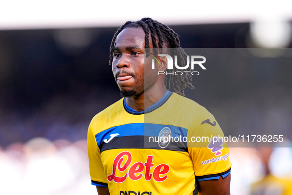 Ademola Lookman of Atalanta BC looks on during the serie Serie A Enilive match between SSC Napoli and Atalanta BC at Stadio Diego Armando Ma...