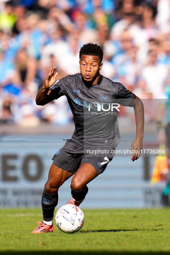 David Neres of SSC Napoli during the serie Serie A Enilive match between SSC Napoli and Atalanta BC at Stadio Diego Armando Maradona on Nove...