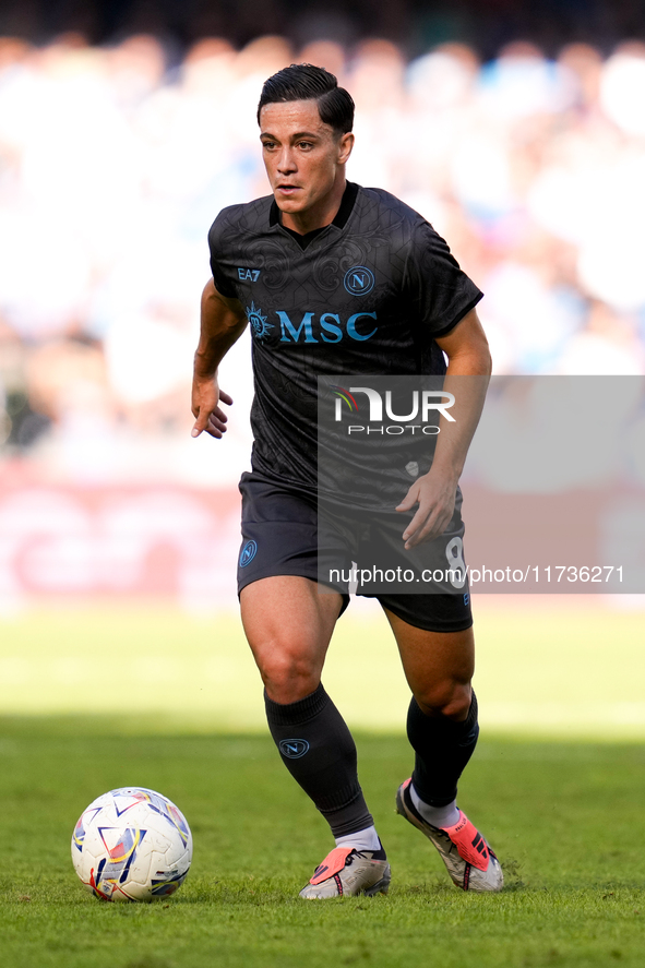 Giacomo Raspadori of SSC Napoli during the serie Serie A Enilive match between SSC Napoli and Atalanta BC at Stadio Diego Armando Maradona o...