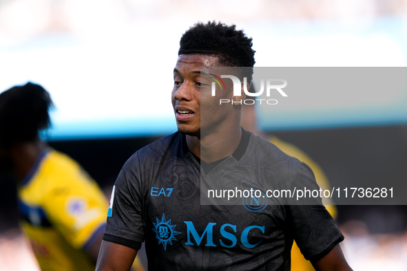 David Neres of SSC Napoli looks on during the serie Serie A Enilive match between SSC Napoli and Atalanta BC at Stadio Diego Armando Maradon...