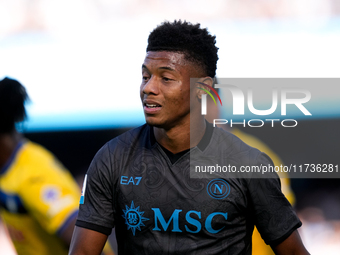 David Neres of SSC Napoli looks on during the serie Serie A Enilive match between SSC Napoli and Atalanta BC at Stadio Diego Armando Maradon...