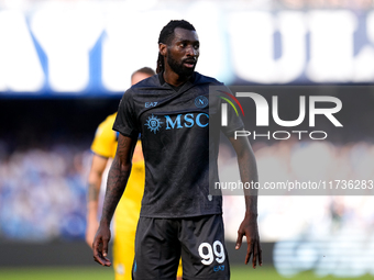 Andre-Frank Zambo Anguissa of SSC Napoli looks on during the serie Serie A Enilive match between SSC Napoli and Atalanta BC at Stadio Diego...