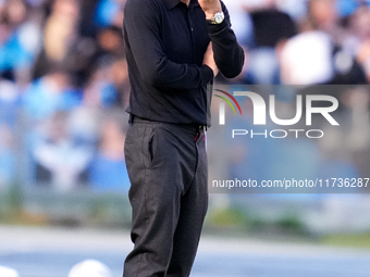 Antonio Conte Head Coach of SSC Napoli looks on during the serie Serie A Enilive match between SSC Napoli and Atalanta BC at Stadio Diego Ar...