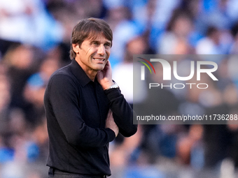 Antonio Conte Head Coach of SSC Napoli looks on during the serie Serie A Enilive match between SSC Napoli and Atalanta BC at Stadio Diego Ar...