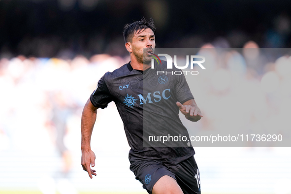 Giovanni Simeone of SSC Napoli looks on during the serie Serie A Enilive match between SSC Napoli and Atalanta BC at Stadio Diego Armando Ma...