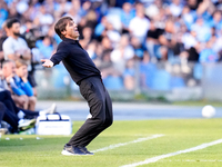 Antonio Conte Head Coach of SSC Napoli reacts during the serie Serie A Enilive match between SSC Napoli and Atalanta BC at Stadio Diego Arma...