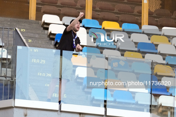 Only one supporter of Atalanta BC in the stand during the serie Serie A Enilive match between SSC Napoli and Atalanta BC at Stadio Diego Arm...