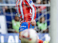 Giuliano Simeone of Atletico de Madrid shows the ball of his goal during the La Liga EA Sports 2024/25 football match between Atletico de Ma...