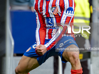 Giuliano Simeone of Atletico de Madrid celebrates his goal during the La Liga EA Sports 2024/25 football match between Atletico de Madrid an...