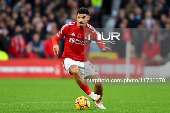 Morgan Gibbs-White of Nottingham Forest participates in the Premier League match between Nottingham Forest and West Ham United at the City G...