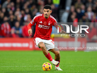 Morgan Gibbs-White of Nottingham Forest participates in the Premier League match between Nottingham Forest and West Ham United at the City G...