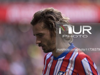 Antoine Griezmann of Atletico de Madrid participates in the La Liga 2024/25 match between Atletico de Madrid and Las Palmas at Riyadh Air Me...