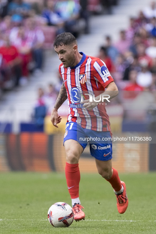 Javi Galan of Atletico de Madrid is in action during the La Liga 2024/25 match between Atletico de Madrid and Las Palmas at Riyadh Air Metro...